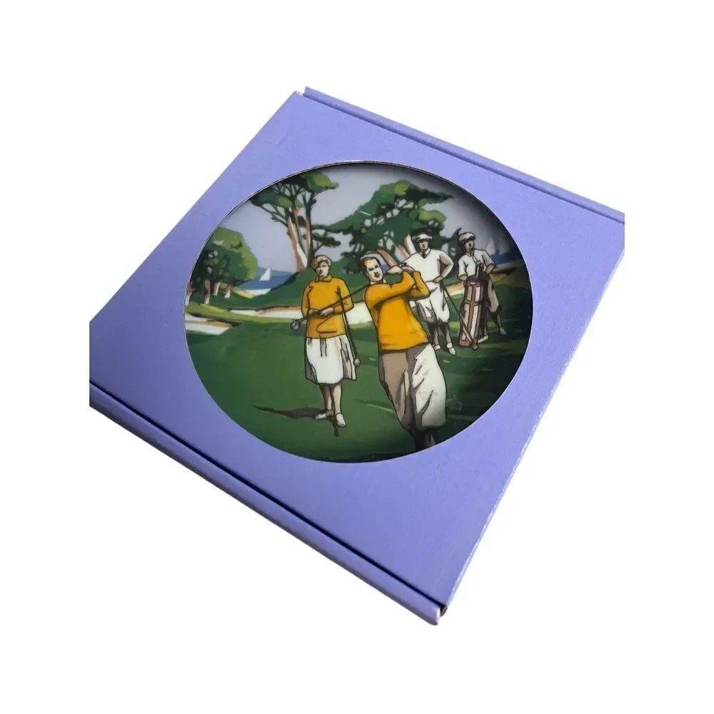 Philippe Deshouliers The Golfers Limoges porcelain plates set of 6